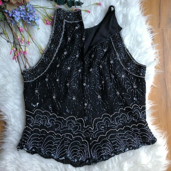 Papell Boutique Evening Formal Sleeveless Top M - Picture 2 of 8